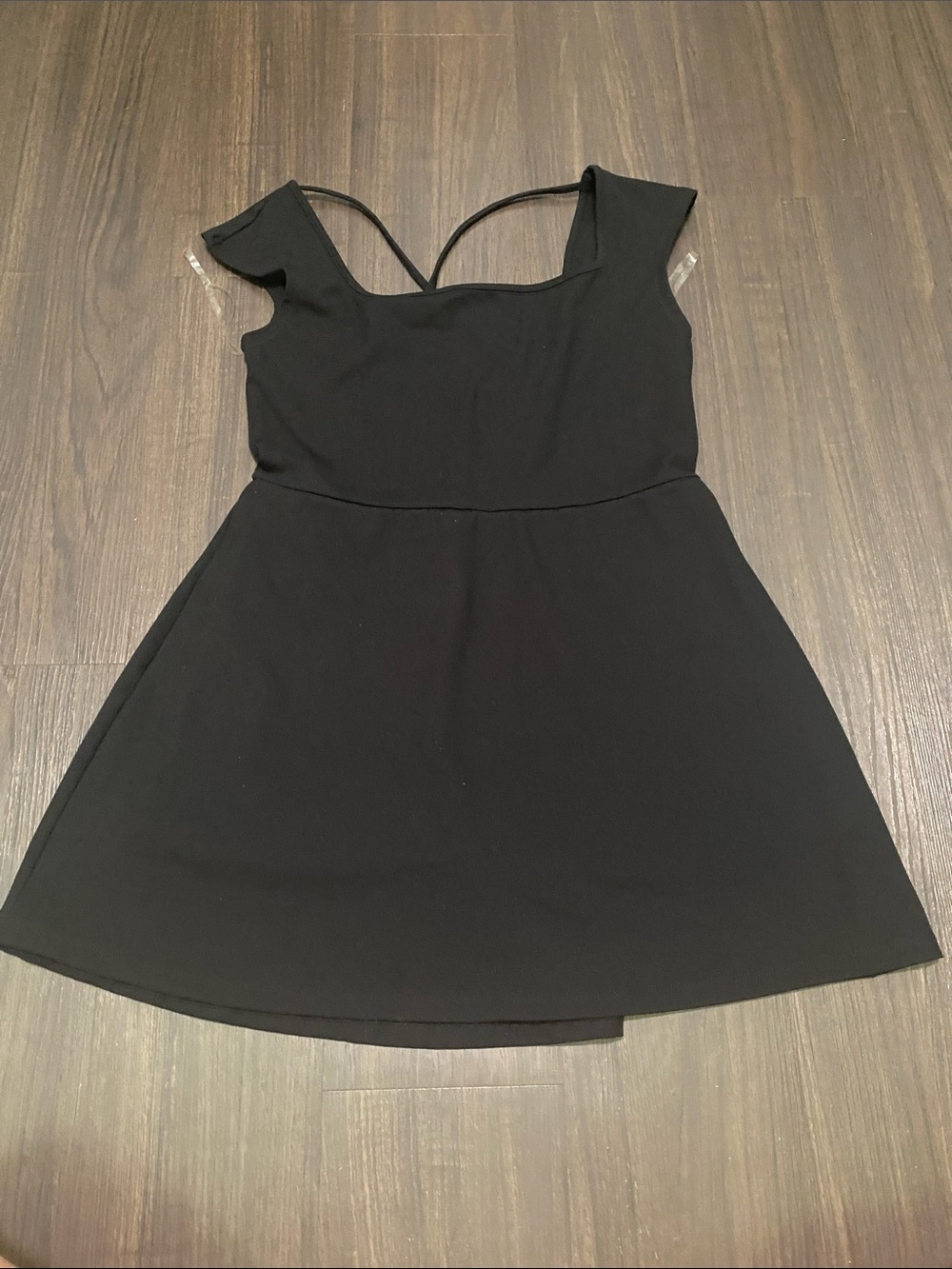 wild fable Black Scoop-Neck Fit & Flare Mini Dress